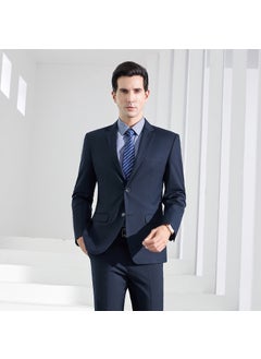 Buy Mens and womens professional suit jacket Qiji suit double buckle suit bank business company autumn and winter formal wear overalls Navy blue in UAE