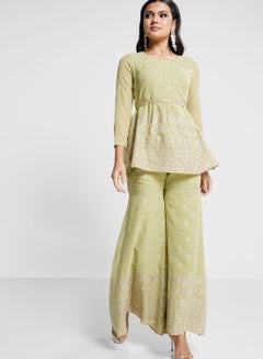 Buy Printed Short Kurti & Sharara Pants Set in UAE