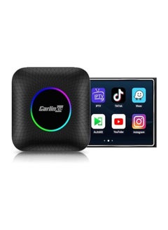 Buy Carlinkit Android 13 Ai Box LED , Qualcomm, 4+64GB, 3-in-1 Adapter with 4G Cellular, Streaming Video, TF Card, Built-in Google Play, Only Suitable for Wired Car Play Cars in Saudi Arabia