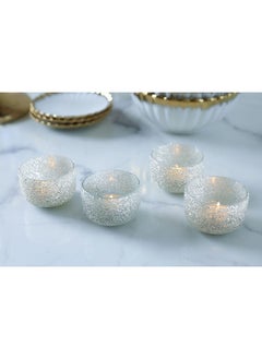 Buy Gael 4Piece T Light Holder D8x5Cm Silver in UAE