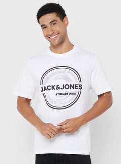 Buy Logo Print Crew Neck T-Shirt in Saudi Arabia