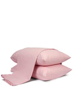 Buy Linen sheet set, size 240*260 cm, pink in Egypt