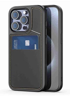 Buy DUX DUCIS Rafi II Series Case for iPhone 15 Pro Case Wallet with Kickstand and Credit Card Holder Compatible with MagSafe Leather Heavy Duty Protective Case Cover (Black) in Egypt