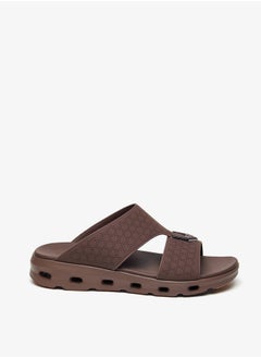 Buy Men's Textured Arabic Sandals with Metal Accent in UAE