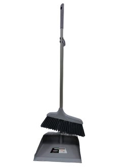 Buy Long Handle Upright Dustpan And Broom Sweep Set in UAE