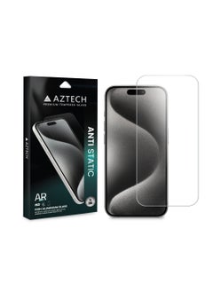 اشتري زجاج مقسّى شفاف ممتاز من AZTECH لهاتف iPhone 15 Pro Max، مضاد للكهرباء الساكنة، زجاج عالي الألومنيوم، عملية شفافية AR، ملمس اليد العارية، مقاوم لبصمات الأصابع والزيت والبقع وملمس ناعم، بما في ذلك مناديل تنظيف مجانية لتسهيل التنظيف والتطبيق.v في الامارات