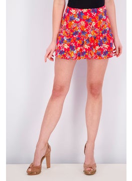 Buy Women Floral Skirt, Red Combo in UAE