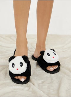 اشتري Faux Fur Panda Bedroom Slippers في السعودية