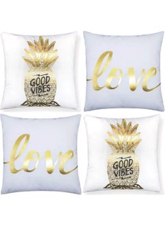 Buy 4 Pcs Cushion Cover Set 18X18 Inch  Home Decorative Throw Pillow Cases Single Sided Pattern  45X45Cm Square Cushion Case For Sofa Couch  Muticolor  Home Decor Throw Pillow Cover in UAE