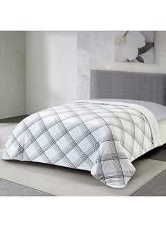 Buy Braxton Viola Printed Flannel Sherpa Twin Blanket 200 x 150 cm in UAE