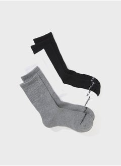 اشتري 3 Pack Logo Crew Socks في الامارات