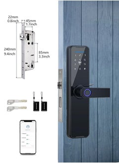 Buy Smart Door Lock, Fingerprint Lock, Keyless Entry Door Lock with Handle, Electronic Door Lock, Code Door Lock with Keypad, Bluetooth Door Lock with Tuya APP Control in Saudi Arabia