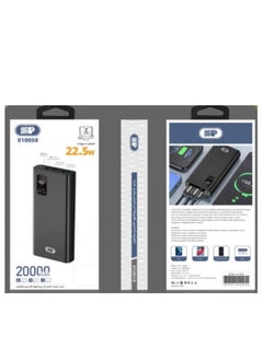 اشتري Power Bank 20000 with PD connection, 22.5W, Dual USB Ports, supports fast charging في السعودية