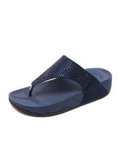 Buy Casual Rhinestone Flip Flops For Women Blue in UAE