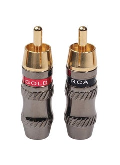 اشتري REXLIS TR026 2 PCS RCA Male Plug Audio Jack Gold Plated Adapter for DIY Audio Cable & Video cable في السعودية