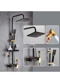 Buy Shower Set, Thermostaticc Shower Faucet Set Wall Mounted Shower Faucet Set Piano and Shower Keys with Bath Spout, Hand Sprayer in Saudi Arabia