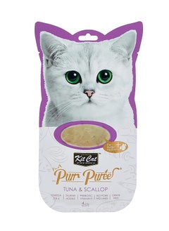 اشتري Purr Puree Tuna And Scallop Cat Treats Paste 4X15g في الامارات