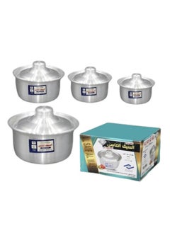 Buy Aluminum pots set consisting of 4 pieces 19-22 cm in Saudi Arabia