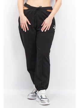 Buy Women Relaxed Fit Drawstring Cutout Training Sweatpants, Black Combo in UAE