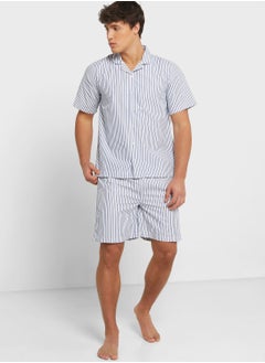 Buy Stripe Shorts Pyjama Set in Saudi Arabia