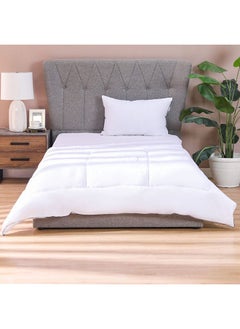 اشتري Indulgence Single Duvet 100% Cotton  300 Thread Count Plush Duvet Inserts Breathable Soft Comforter Coverbed Essentials For Bedroom  L 135 X W 200 Cm  White في الامارات