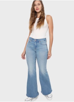 Buy High Waist Flared Jeans in Saudi Arabia