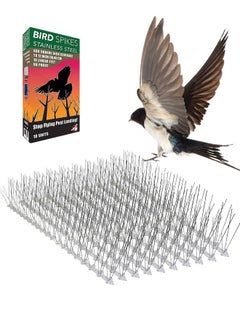 Buy 10 Pcs Stainless Steel Bird Spikes, Bird Deterrent Kit With Transparent Silicone Glue in UAE