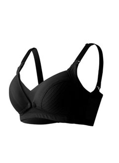 Buy Adjustable Comfy Cotton Maternity And Nursing Bra Cups With Front Flap Closure ( L, Black ) in UAE