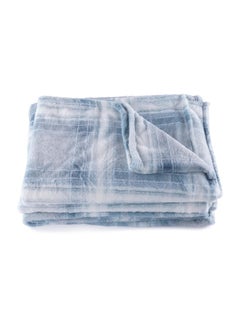 Buy Vespert Check Reversible Blanket 220X240Cm - Blue in UAE