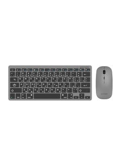 اشتري Wireless Super Slim And Portable Bluetooth Keyboard With Mouse English Arabic 800 1600 Dpi Ultra Thin Lightweight Compatible For Windows Laptop Pc Desktop Computer Gray في السعودية