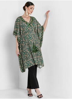 Buy V-Neck Embroidered Kaftan in UAE