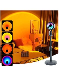 اشتري New Sunset Table Lamp Rainbow Light Projection Sunset Light Projection Creative Showroom Bedroom Background Wall Colored Lights 5V USB Power Supply (Rainbow) في السعودية