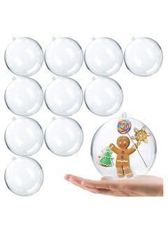 اشتري "Clear Plastic Ornaments 10-Pack Ornament Fillable Balls  for DIY Craft Projects, , Wedding, Party, Home Decor Big Open Decorative Hanging Ornaments 100mm" في الامارات