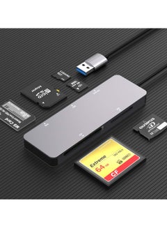 اشتري قارئ بطاقات USB SD، SYOSI 5 في 1 USB 3.0 محول قارئ بطاقات الذاكرة سرعة القراءة والكتابة تصل إلى 5 جيجابت في الثانية قراءة 5 بطاقات 5 في 1 قارئ بطاقات متعدد لـ SD/TF/CF/Micro SD/MS/M2/XD في الامارات