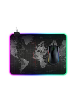 Buy Computer World Map Pattern Illuminated Mouse Pad, Size: 35 x 25 x 0.4cm in Saudi Arabia