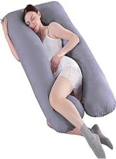 اشتري SHANNA Body Pillows for Adults, Pregnant Women Sleeping, Full Body Pillow Long Support pillow U Shape Pregnancy Pillow Orthopaedic with Replaceable and Washable Coverr (70 * 130cm, Gray) في مصر