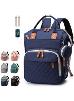 Buy Diaper Bag Backpack Baby Bag, Baby Girl Boy Diaper Bag for Dad Mom with Pad, 16 Pockets, Pacifier Case, Large Diaper Bag Unisex for Travel (Blue) in Saudi Arabia