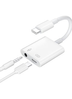 اشتري USB C to 3.5mm Headphone Adapter and Charger,Type C to Aux Audio Jack with 60W PD Fast Charging For Stereo Earphones,Hi-Fi DAC Chip Support Lossless Music For iPad pro MacBook Pro/Air في الامارات