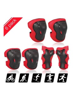 Buy 6-Piece Knee Elbow Pads With Wrist Guards Set in Saudi Arabia