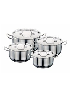 Buy 8 Pcs Cookware Set Stainless Steel Indian Made 18,22,26,30 CM in Saudi Arabia