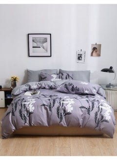 Buy King Size 6 Pieces Set Reversible Modern Bedding Set Gray Color in UAE