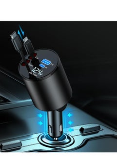 اشتري Retractable 60W SUPER fast Car Charger For iphone samsung laptop earbuds, 4 in 1  Car universal charger في الامارات