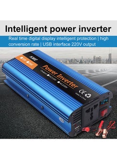 Buy 500W Car Power Inverter/Plug Adapter, DC 12V to 220V AC, USB Ports Charger Adapter Car Plug Converter with Switch and Current LED Screen in Saudi Arabia