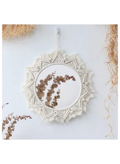 Buy Boho Macrame Round Hanging Mirror Bohemian Wall Décor 40 Cm in Egypt