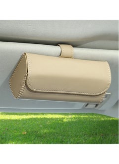 Buy Magnetic Sunglasses Storage Case for Car Beige in Saudi Arabia