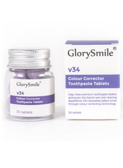 Buy 30 Pieces V34 Color Corrector Toothpaste Tablets Advanced Whitening Toothpaste Tablets Against Sensitive Teeth and Gum Repair Gum Health Color Corrector Tablets in UAE