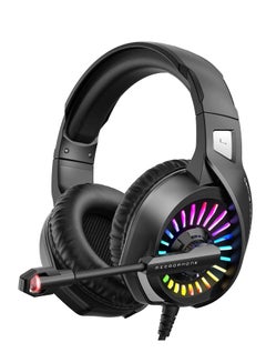 Buy Gaming Headset with Microphone, Compatible with PS4 PS5 Xbox One PC Laptop, Over-Ear Headphones with LED RGB Light, Noise Canceling Mic, 7.1 Stereo Surround Sound in Saudi Arabia