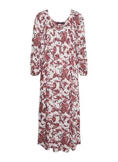 Buy Balloon Sleeve Printed Dress in Saudi Arabia