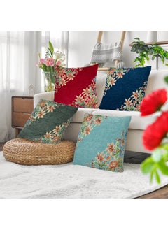 اشتري Set of 4 Cushion Covers Decorative Throw Pillow cases for Living Room Garden Outdoor Décor في الامارات