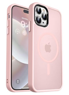 Buy Magnetic Case For iPhone 11 Pro Max Case Compatible with MagSafe Military Grade Protection Shockproof Translucent Matte Case Anti Scratch Shockproof Phone Case (Pink) in Egypt